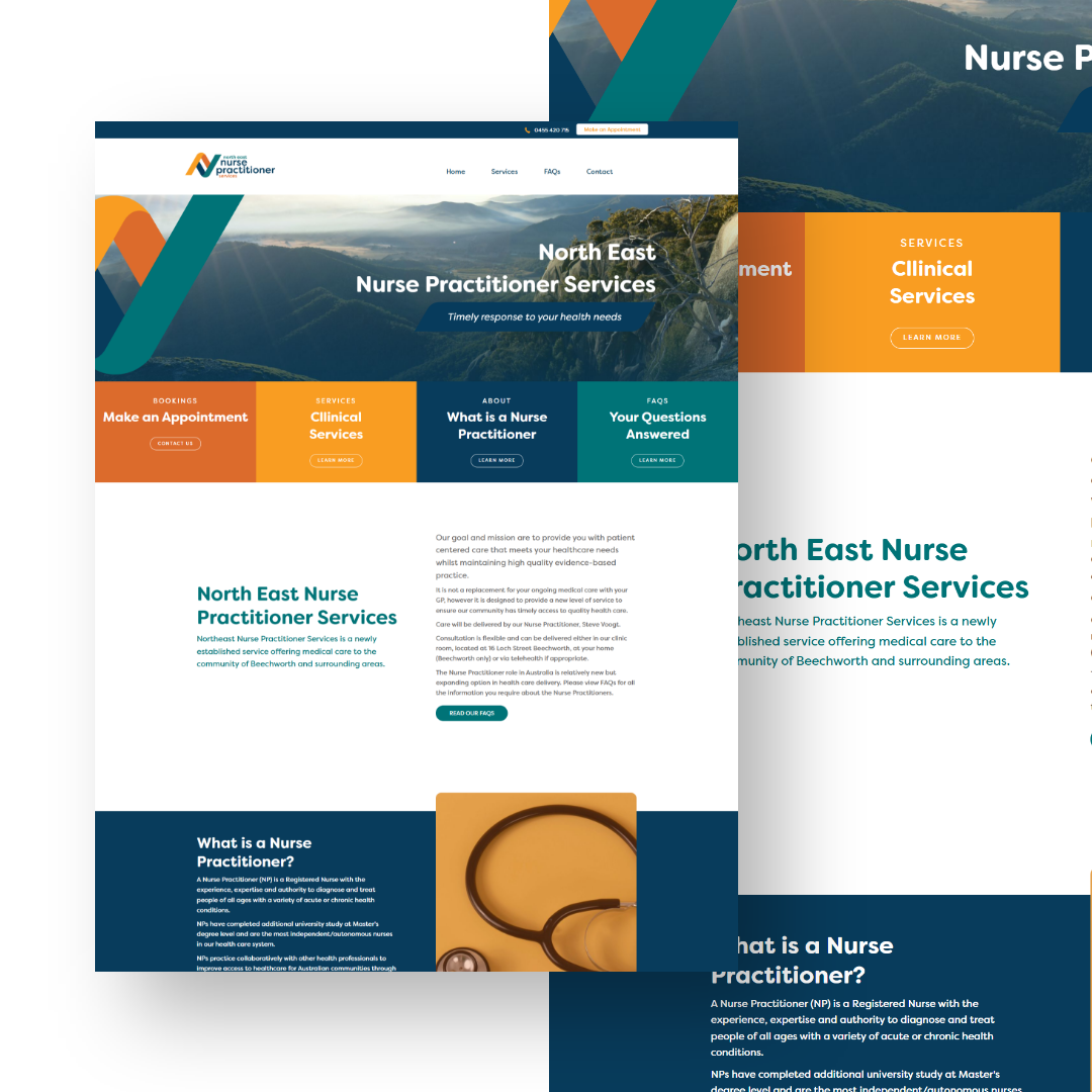 North East Nurse Practitioner Services - Website Layout North East Nurse Practitioner Services - Website Layout